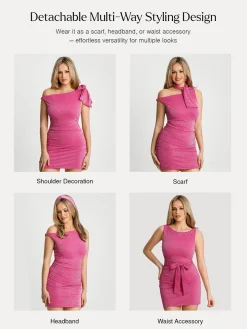Asymmetric Shoulder Tie Ruched Sculpting Mini Dress