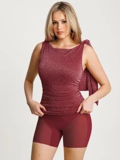 Asymmetric Shoulder Tie Ruched Sculpting Mini Dress