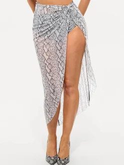 Bias Twist Mesh Sarong Coverup