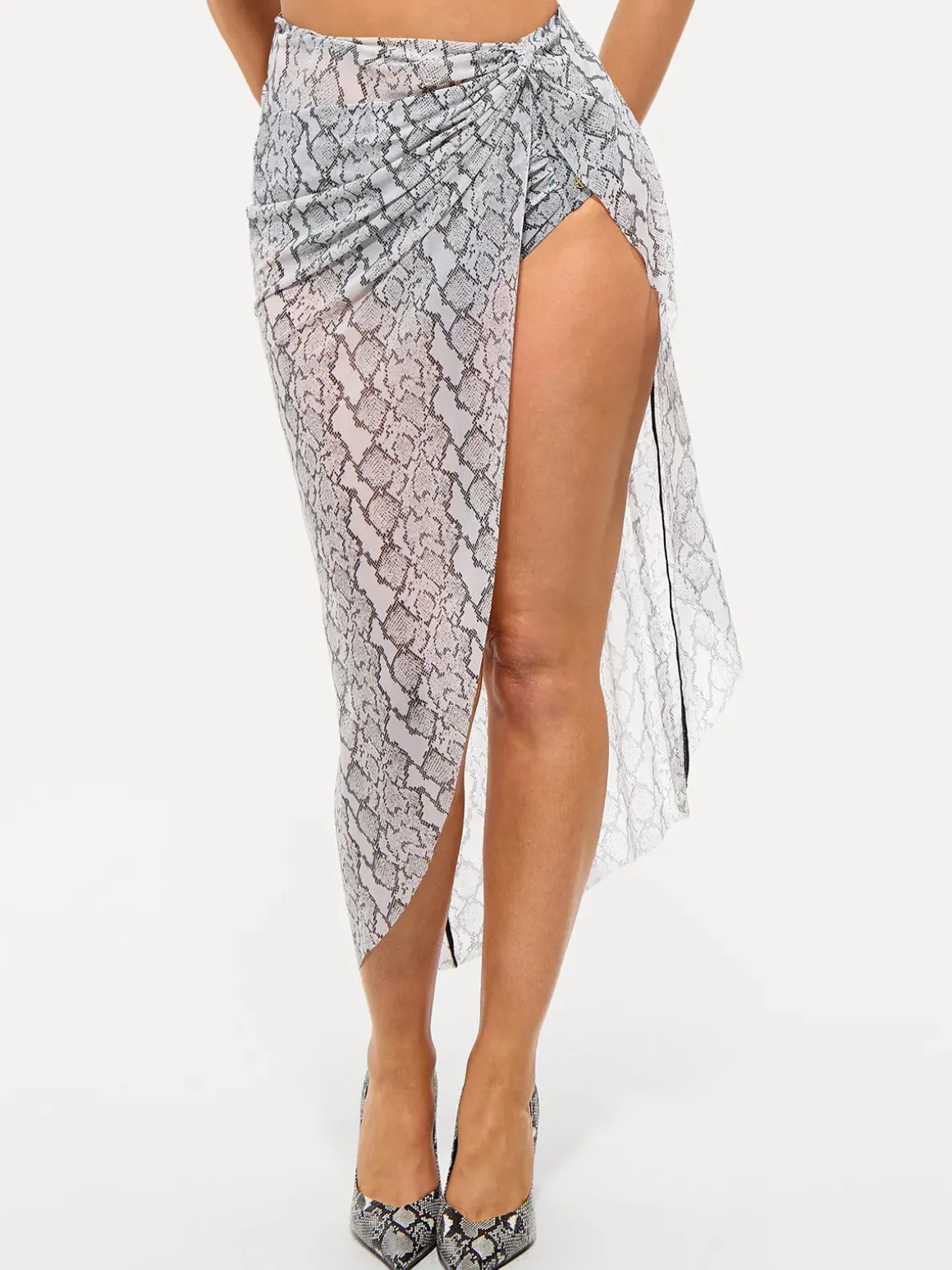 Bias Twist Mesh Sarong Coverup