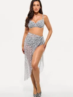 Bias Twist Mesh Sarong Coverup