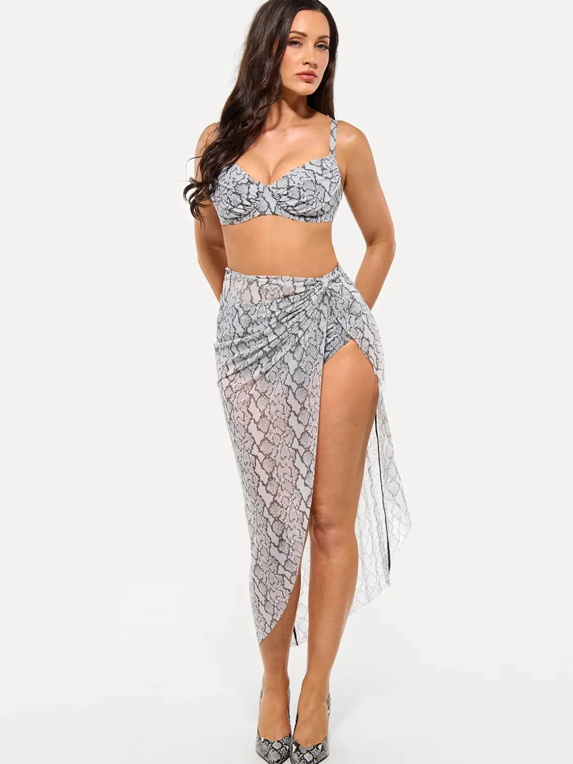 Bias Twist Mesh Sarong Coverup