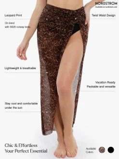 Bias Twist Mesh Sarong Coverup
