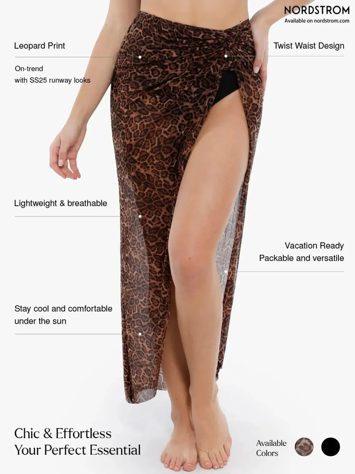 Bias Twist Mesh Sarong Coverup