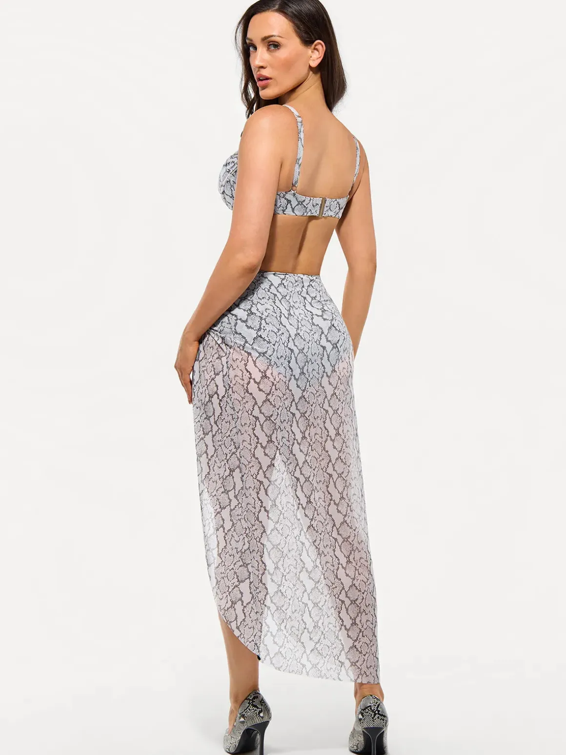Bias Twist Mesh Sarong Coverup