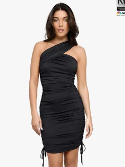 Bluetag Cooling Shapewear One-Shoulder Ruched Bodycon Dress