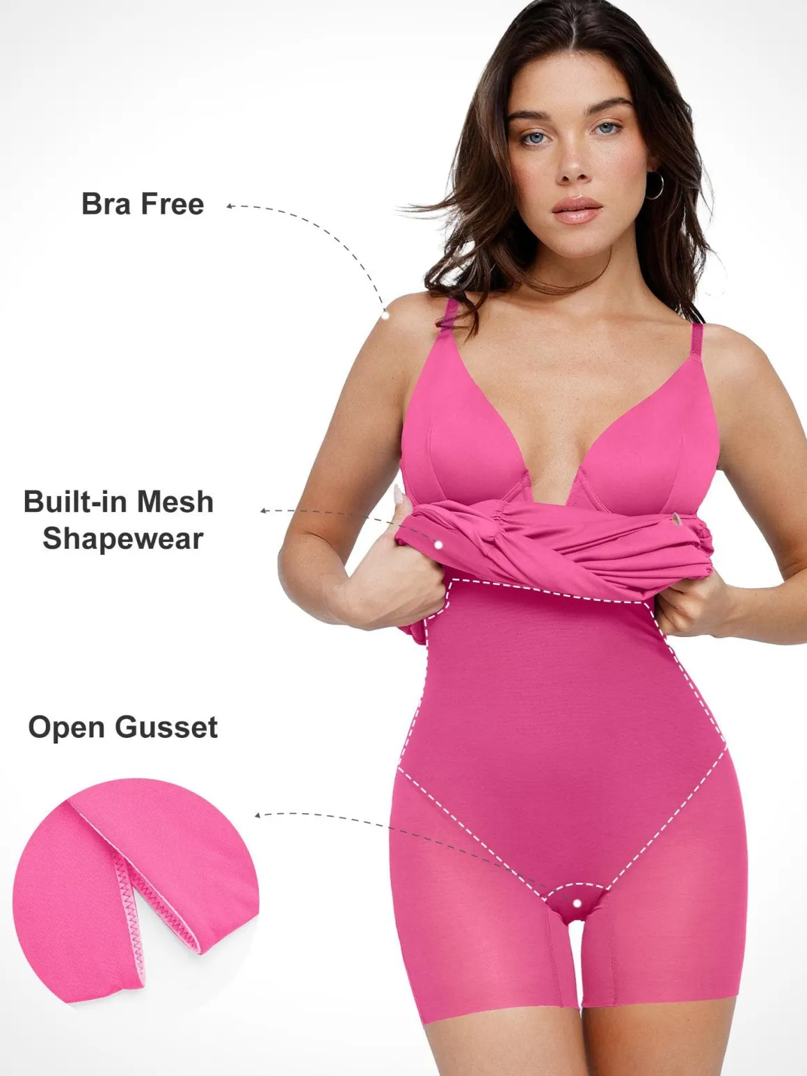 Bluetag Shapewear Plunging V Ruched Bodycon Mini Dress