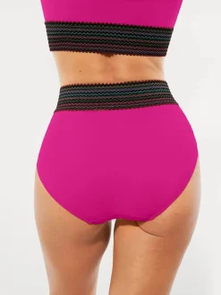Boho Trim High Waist Tummy Control Bikini Set