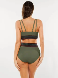 Boho Trim High Waist Tummy Control Bikini Set