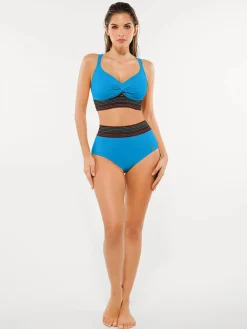 Boho Trim High Waist Tummy Control Bikini Set