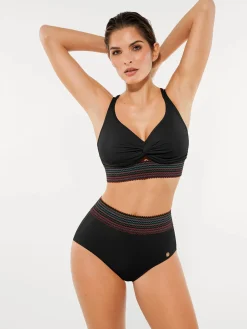 Boho Trim High Waist Tummy Control Bikini Set