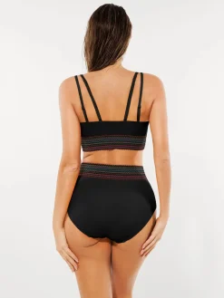 Boho Trim High Waist Tummy Control Bikini Set