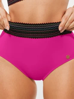 Boho Trim High Waist Tummy Control Bikini Set