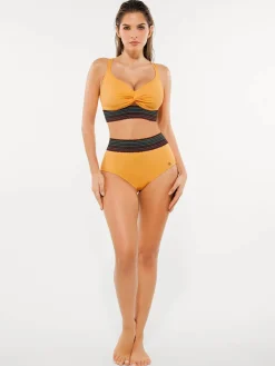 Boho Trim High Waist Tummy Control Bikini Set