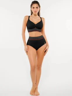 Boho Trim High Waist Tummy Control Bikini Set