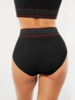 Boho Trim High Waist Tummy Control Bikini Set