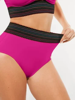 Boho Trim High Waist Tummy Control Bikini Set