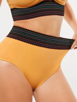 Boho Trim High Waist Tummy Control Bikini Set