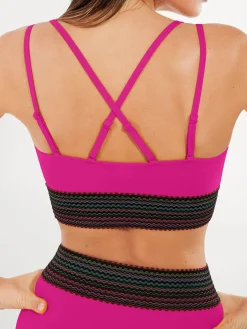 Boho Trim High Waist Tummy Control Bikini Set