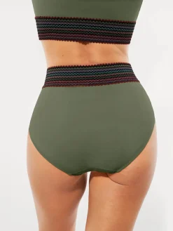 Boho Trim High Waist Tummy Control Bikini Set