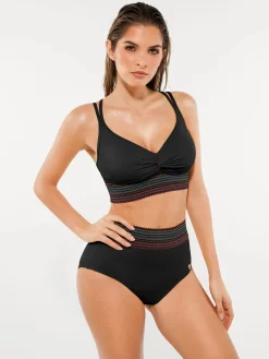 Boho Trim High Waist Tummy Control Bikini Set