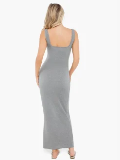 Contouring Shapewear Square Neck Modal Henley Maxi Dress