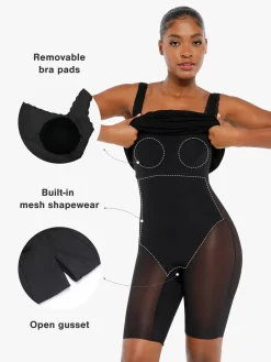 Contouring Shapewear Square Neck Modal Henley Maxi Dress