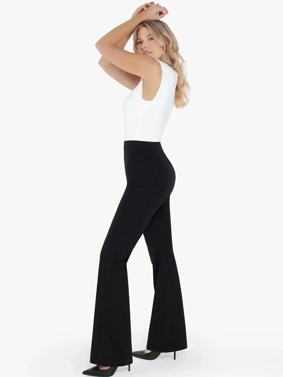 Day To Night Set Solid Sculpting Bodysuit Built-in Shapewear Pants