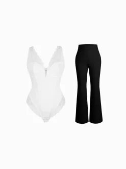 Day To Night Set Tummy Control Bodysuit Built-in Shapewear Pants