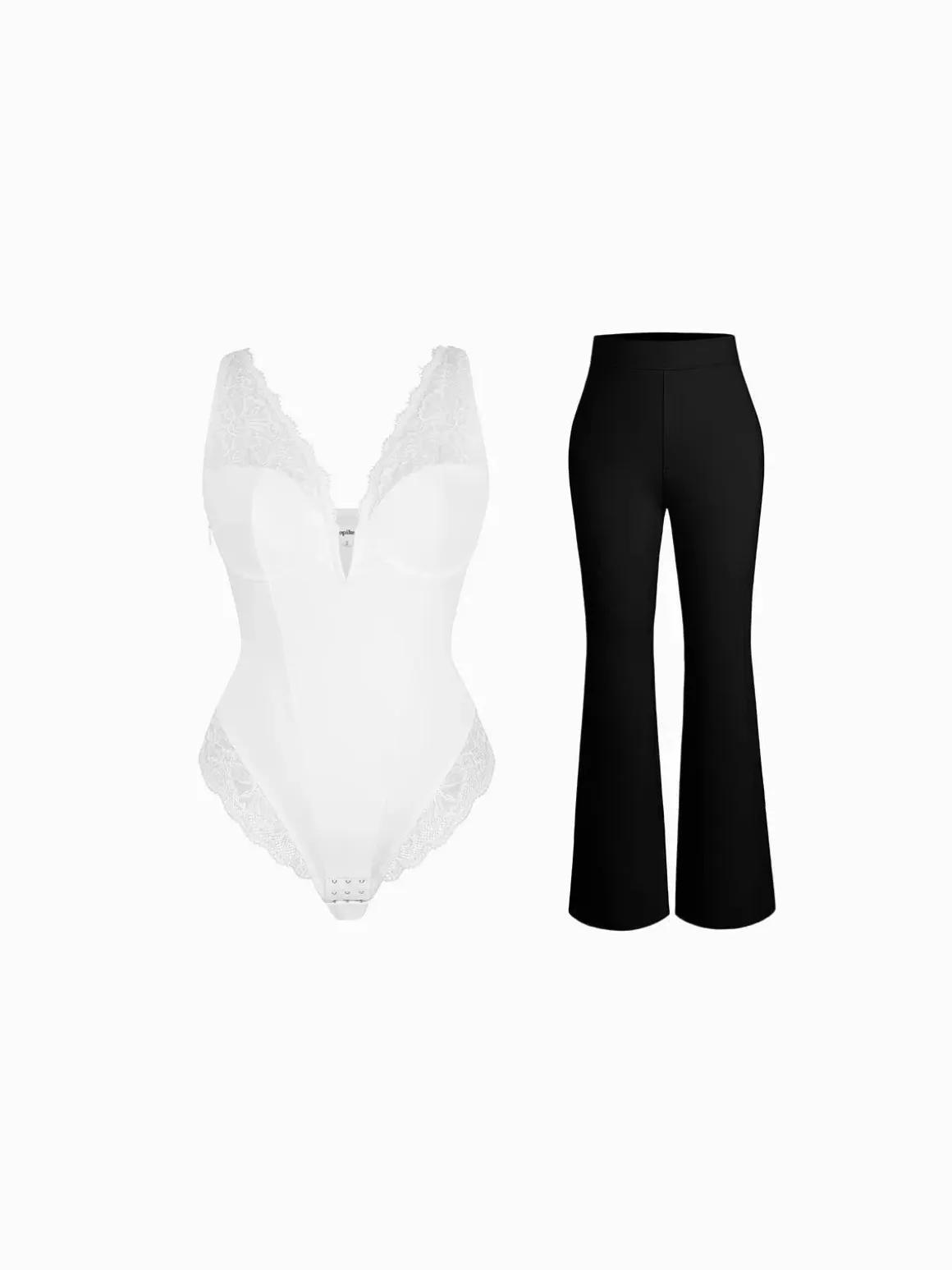Day To Night Set Tummy Control Bodysuit Built-in Shapewear Pants