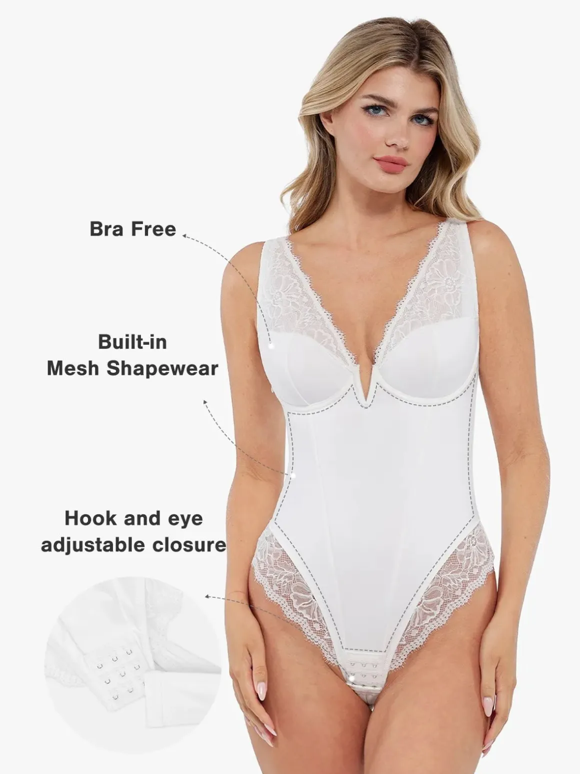 Day To Night Set Tummy Control Bodysuit Built-in Shapewear Pants
