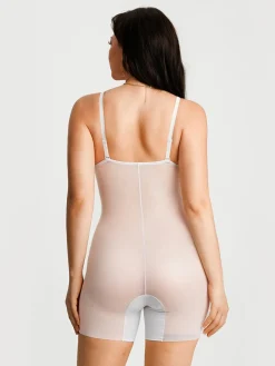 Deep V Zip Front Two-Piece Sculpting Mini Dress