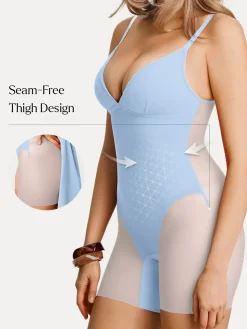 Deep V Zip Front Two-Piece Sculpting Mini Dress