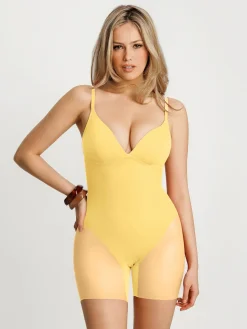 Deep V Zip Front Two-Piece Sculpting Mini Dress