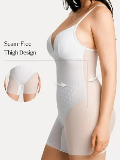 Deep V Zip Front Two-Piece Sculpting Mini Dress