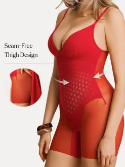 Deep V Zip Front Two-Piece Sculpting Mini Dress