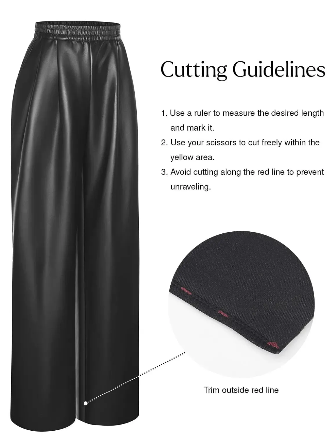 Faux Leather High Waisted Wide Leg Pants