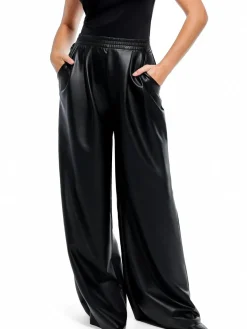 Faux Leather High Waisted Wide Leg Pants