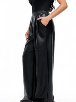 Faux Leather High Waisted Wide Leg Pants