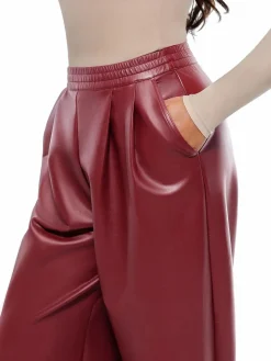 Faux Leather High Waisted Wide Leg Pants