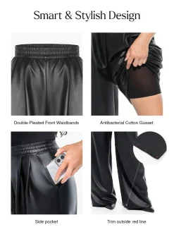Faux Leather High Waisted Wide Leg Pants