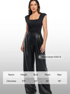 Faux Leather High Waisted Wide Leg Pants