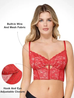 Full Coverage Longline Underwire Lace Bralette