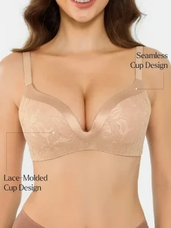 Lace Full Coverage Comfort Sculpting Plunge Bra