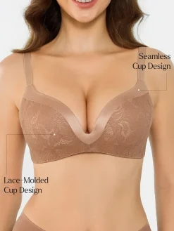 Lace Full Coverage Comfort Sculpting Plunge Bra