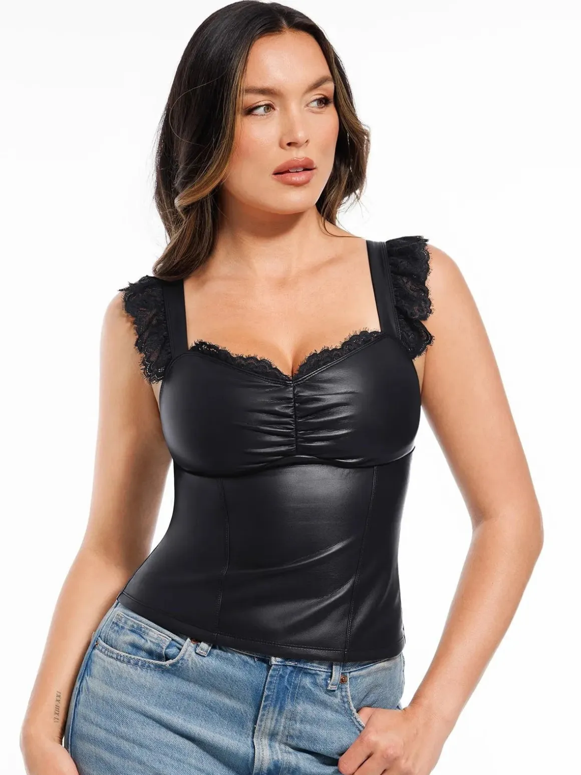 Lace Trim Sculpting Camisole Top
