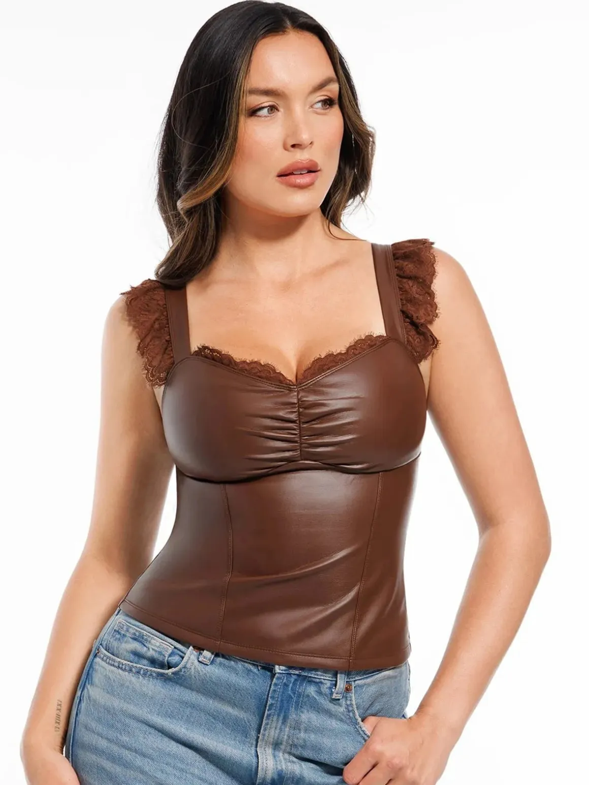 Lace Trim Sculpting Camisole Top