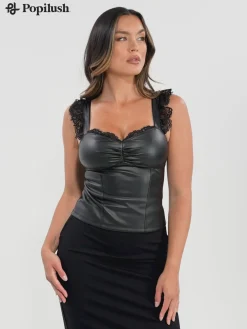 Lace Trim Sculpting Camisole Top