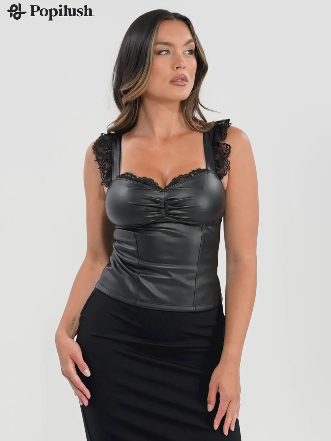 Lace Trim Sculpting Camisole Top