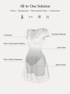 Lace Trim Sculpting Fit & Flare Mini Dress